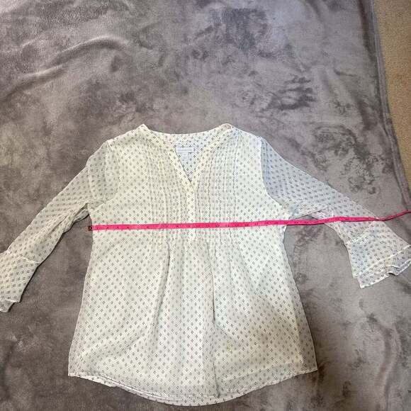 Charter Club Petite Printed Pintuck Top for Macy's - Picture 6 of 8